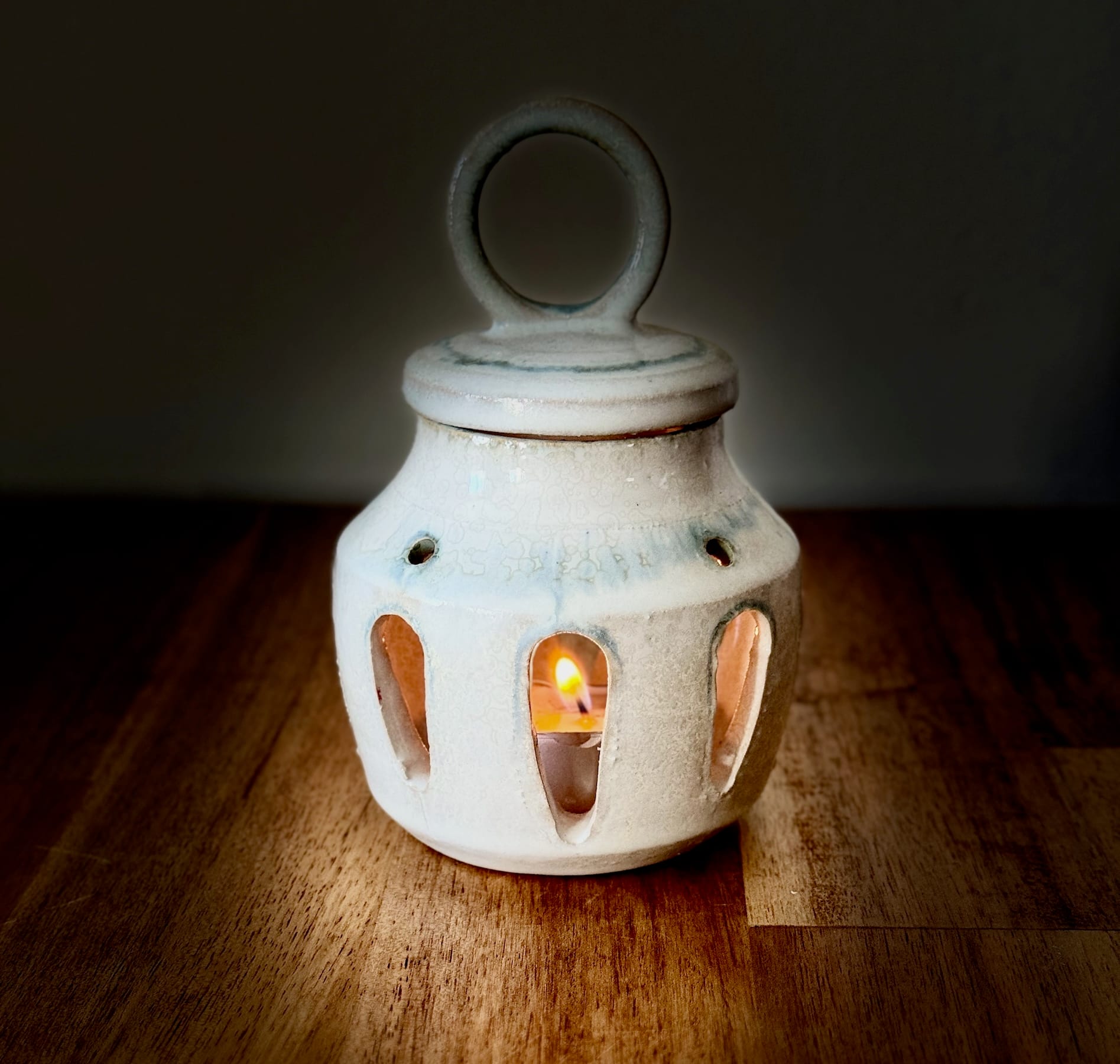 Photophores en grès blanc